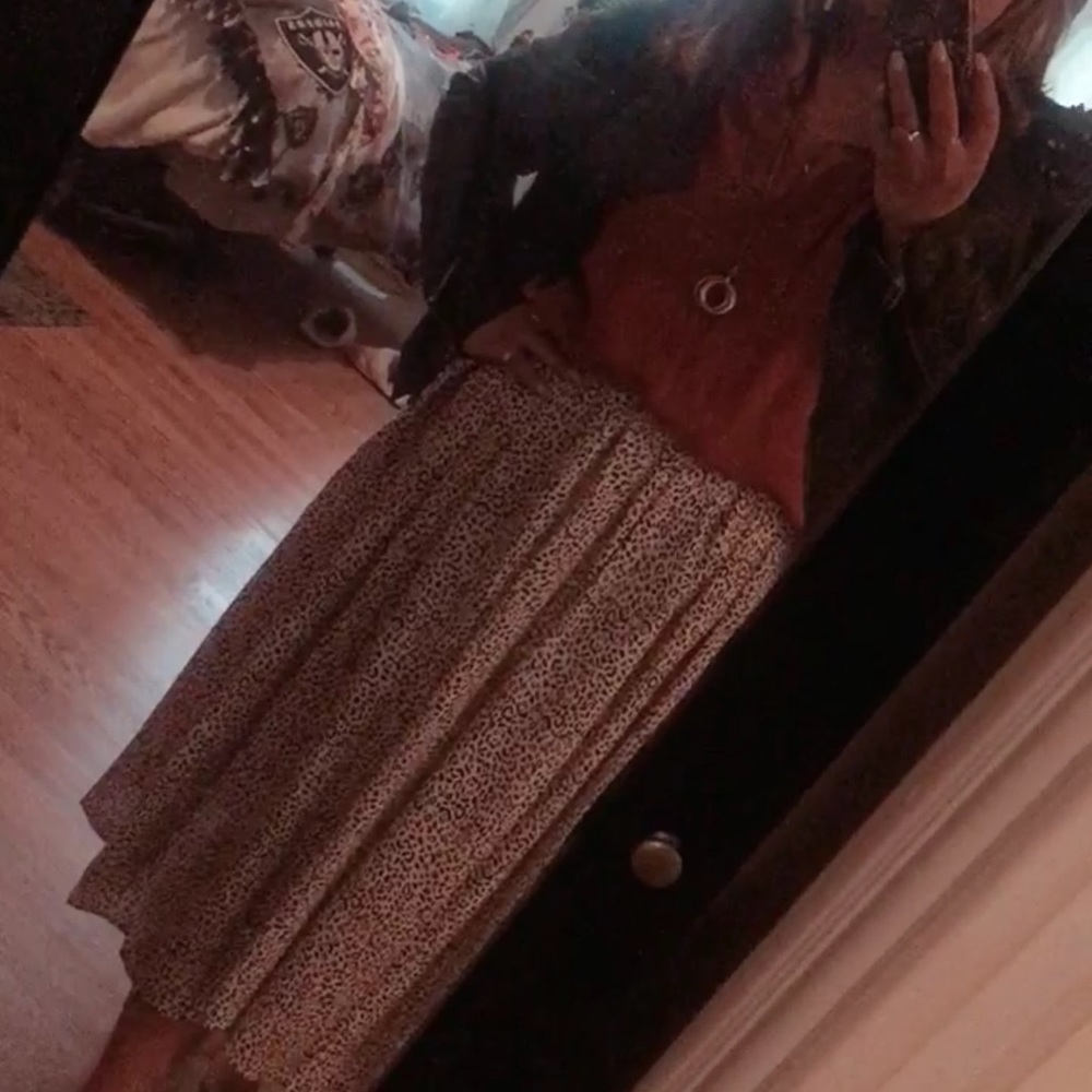 Cheetah print midi skirt
